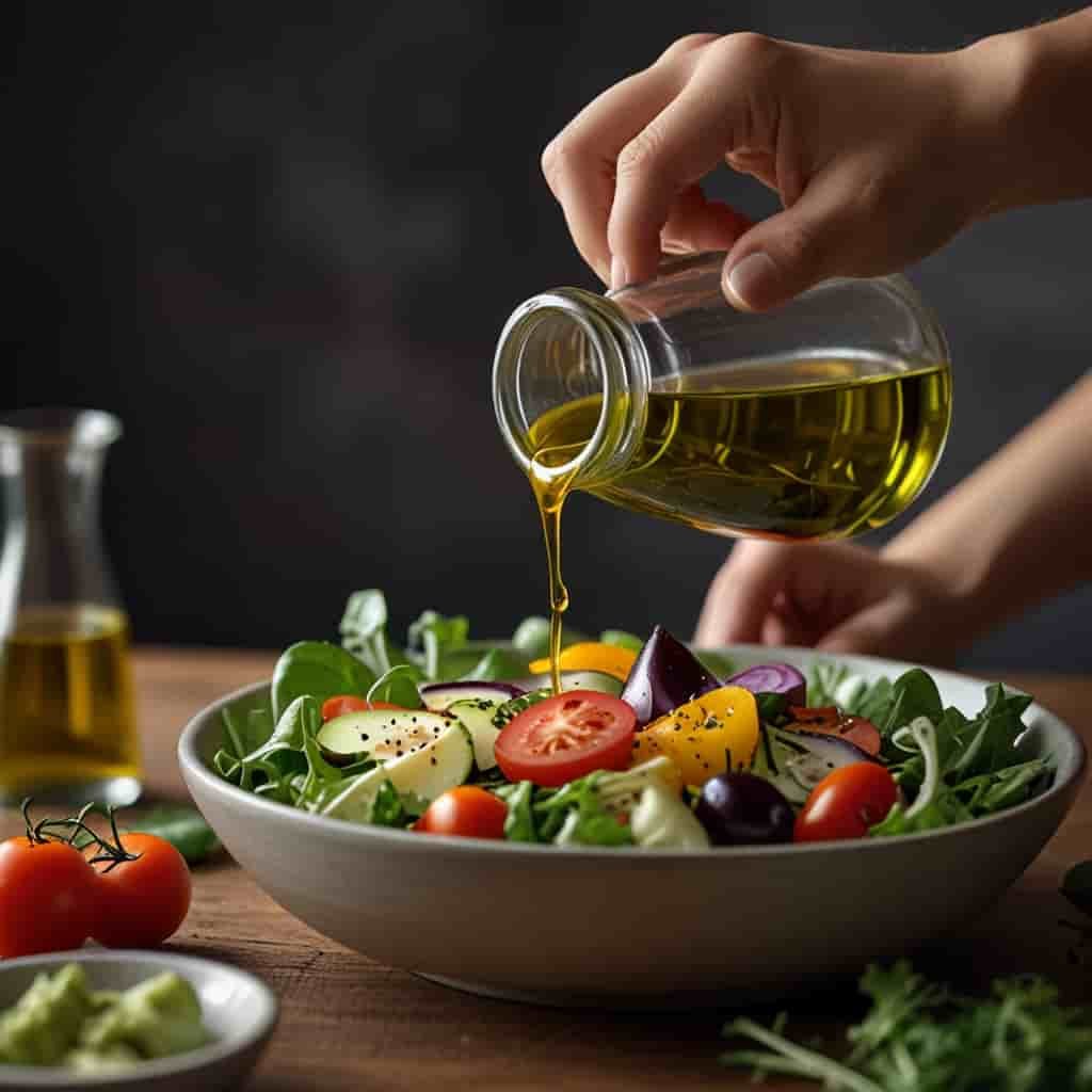 Using olive oi in salad dressing